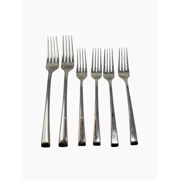 Mikasa Rockford Stainless Steel Flatware Set 2 Dinner Forks 4 Salad Forks - Picture 1 of 5